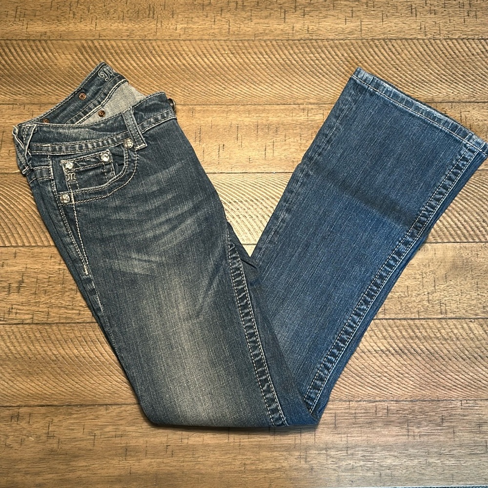 Miss Me Jeans Size 26 Bootcut Jeans JP6080B Embellished Rose